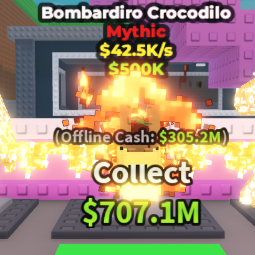 Buy Bombardiro Crocodilo 1-999.99 K/s - Steal a Brainrot