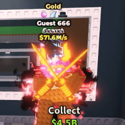 Buy Guest 666 Gold⚡️3 Traits⚡️71.6M/s 50-99 M/s - Steal a Brainrot